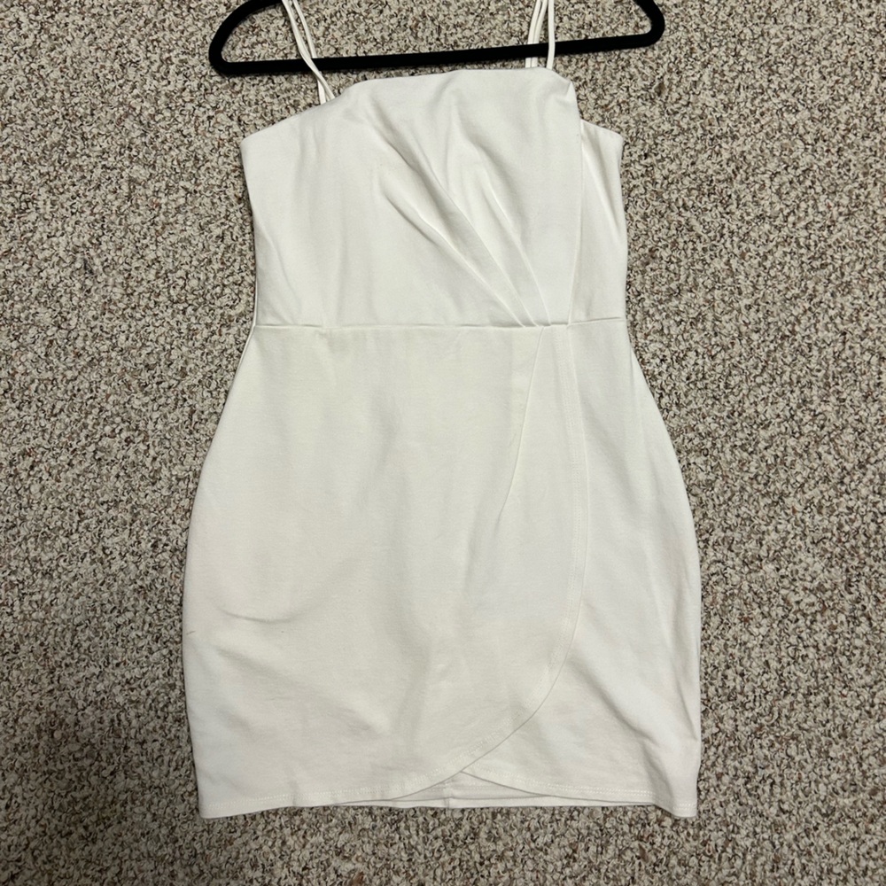 Lulu's White Pleated Dress